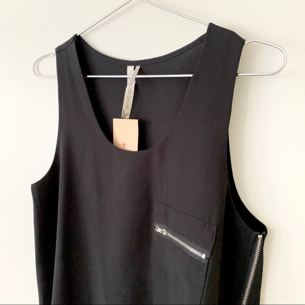 | madison black zipper side sleeveless blouse | - Picture 3 of 10
